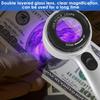 Rechargeable 30X Handheld Magnifying Glass with LED Lights Illuminated  Magnifier 4 Light Modes Scale Jewelry Loupe for Seniors