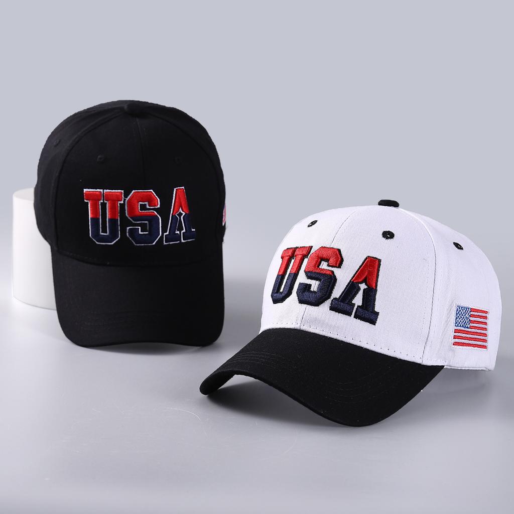 Hat Large Embroidered Cotton American Flag Baseball Cap Classic USA Curved Brim Cap Batch