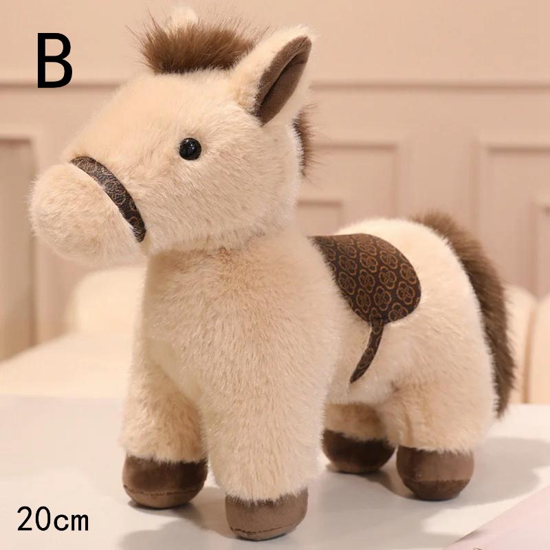30cm Cartoon Horse Plushies Cute Pony Stuffed Toy Gray Brown Fine Horse Soft Doll Boy Girl Gift