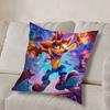 Federa Cuscino Quadrata Stampa Double-Sided Peluche Corto Copricuscino per Divano Camera da Letto Comodino Arte Dispettosa di Crash Bandicoot