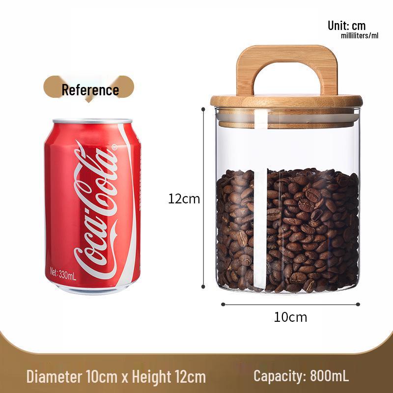 Vintage Glass Storage Jar with Handle Lid - Moisture & Mildew Proof, High-Temperature Resistant for Coffee and More