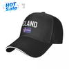 Gorra de Béisbol Unisex Sándwich Bandera de Islandia y Fuente Hombres Mujeres Gorras Hip Hop Snapback Gorra de Golf Pesca