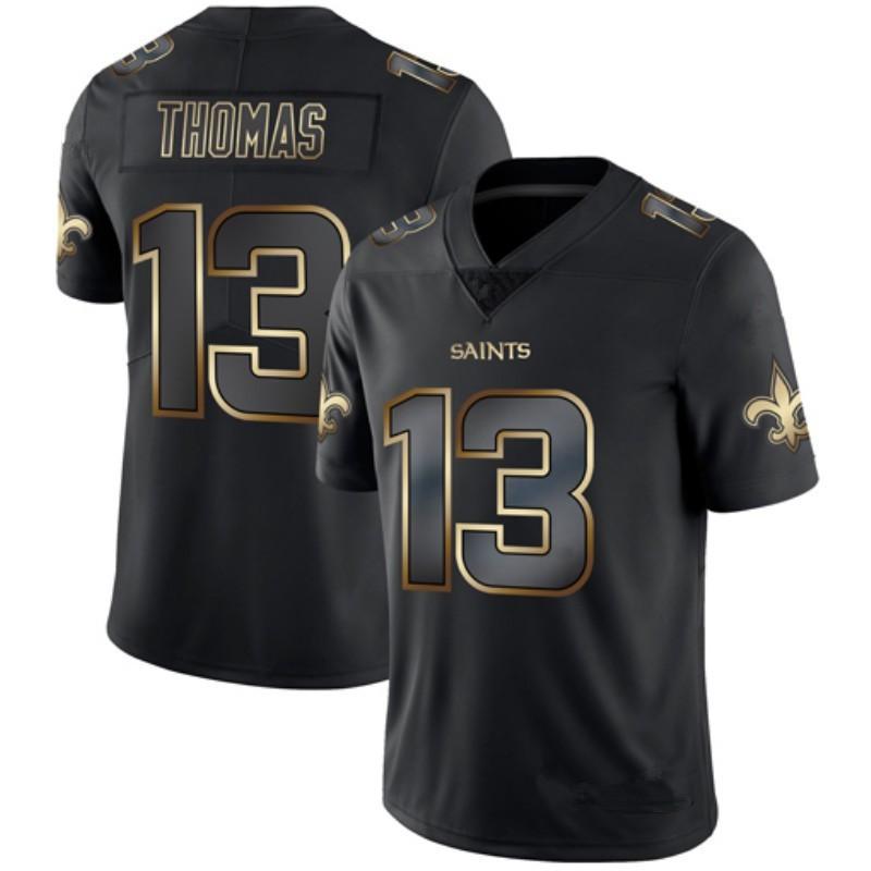 Pánský dres NFL týmu Bavlněná směs Fanouškovské oblečení Raiders 28 Saints 13 Cowboys 54 Eagles 86 Panthers 22 49ers 85 Černá zlatá edice