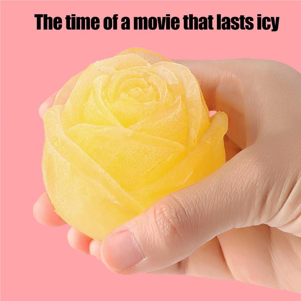 4-Cavity Small Ice Cube Tray Cute Rose Shaped Reusable Durable Waterproof Wear-resistant Ice Cube Mold Kitchen Tool Bars