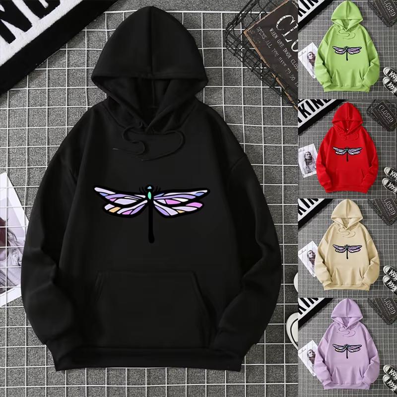 2025 Amazon Wish Quick Selling Independent Station Let It Be Butterfly Printing Long Sleeve Hooded Sweatshirt For Women CYXX361