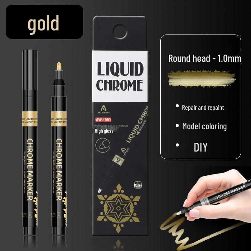 Chrome Mirror Marker Electroplating Paint Pen for DIY Model Coloring