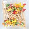 100 Packungen Cocktailspieße 12 cm Obstspieße Bambus-Zahnstocher für Hochzeit Geburtstagsfeier Strandzubehör