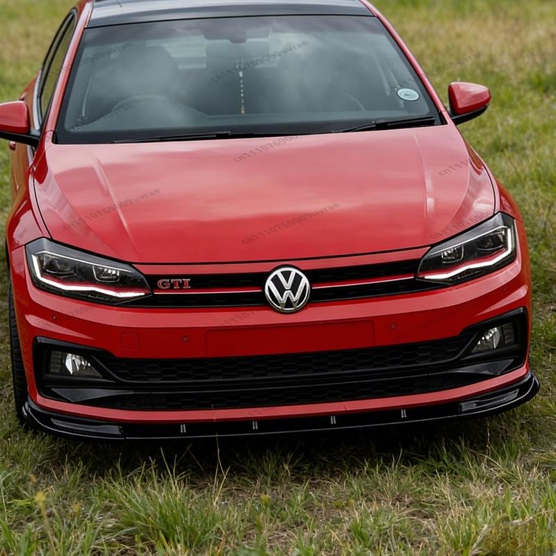Max Style ABS Front Bumper Lip Spoiler Splitter Diffuser Canards For VW Polo 8 AW GTI R-Line 2017-2021 Pre-Lci Bodykits Tuning