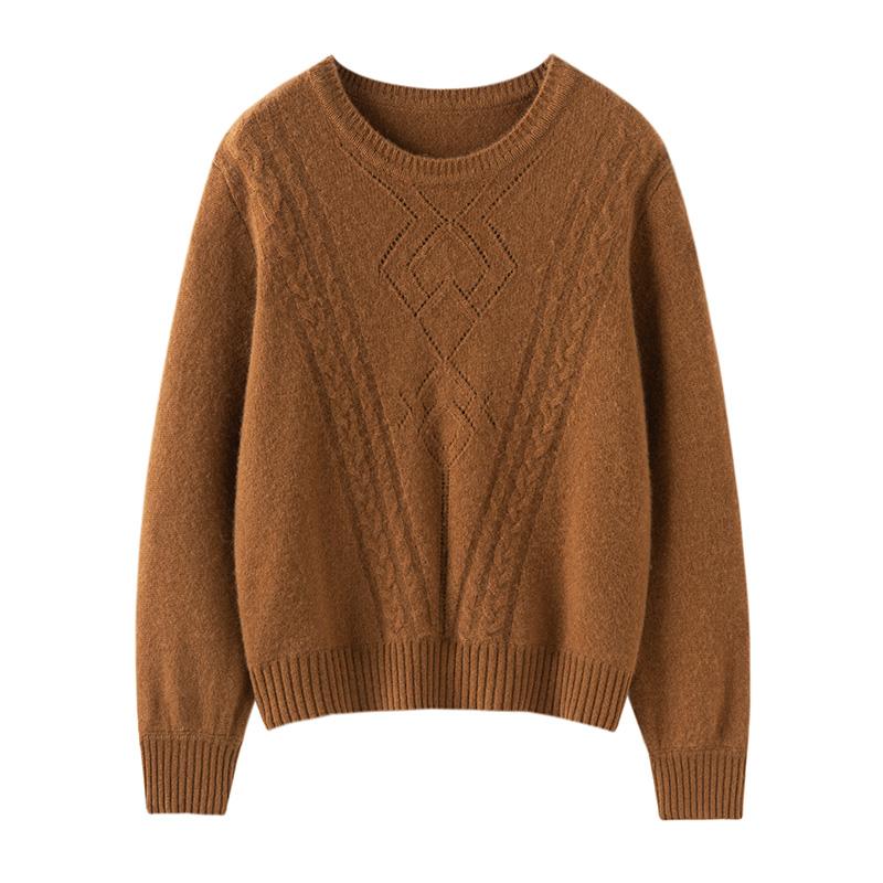 Women's Cashmere Sweater Qinghe Cashmere 30% Cashmere 70% Wool Autumn and Winter Cashmere Pullover Soft and Warm