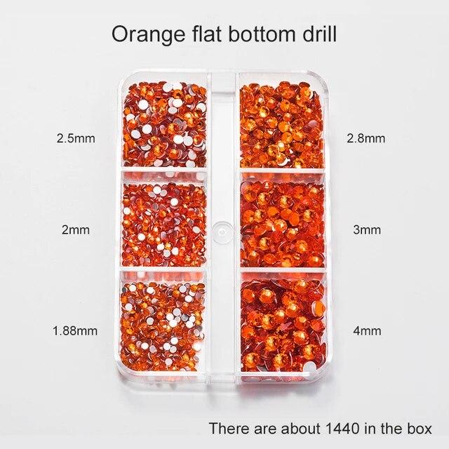 1Box Mix Sizes Ss6-ss20 Glass Non Hot Fix Rhinestone Flat Back Crystal Stone Strass Glitters Nail Diamond For DIY Garment