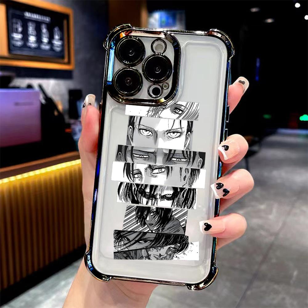 Anime Attack Phone Case For iPhone 17 16 15 14 13 12 11 Pro Max X XR XSMax Mini Air Plus Anti-Fall Airabag On Titan Levi Plating