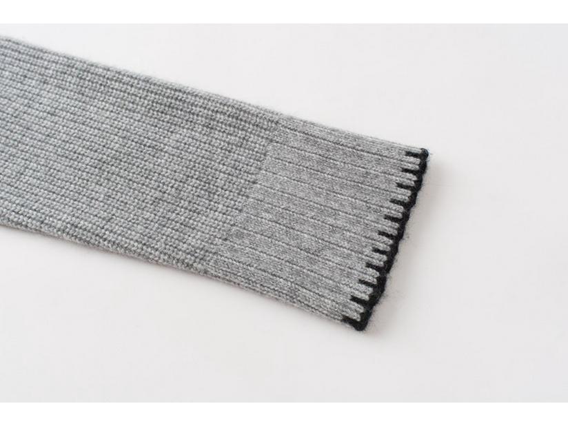 European & American Style Grey Hand-Stitched Cashmere Cardigan Sweater Coat