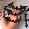 3D PET Glowing Bat LED Wall Stickers 12/24 PCS No Damage to Wall Decals for Halloween Family Gathering Party Decor