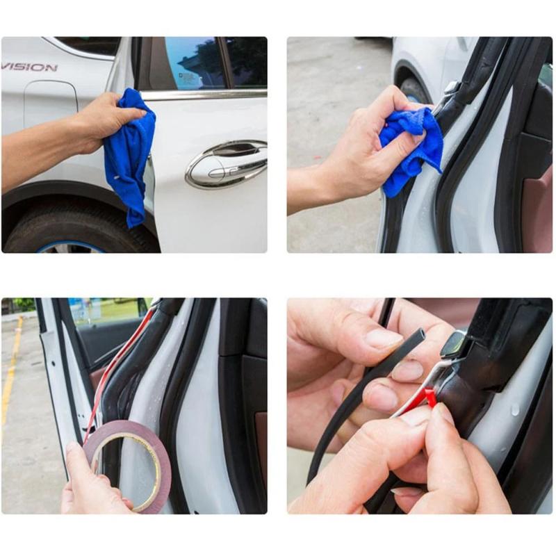 Heavy-Duty Rubber Door Edge Protector - 5M Universal U-Channel Trim with Anti-Collision Design