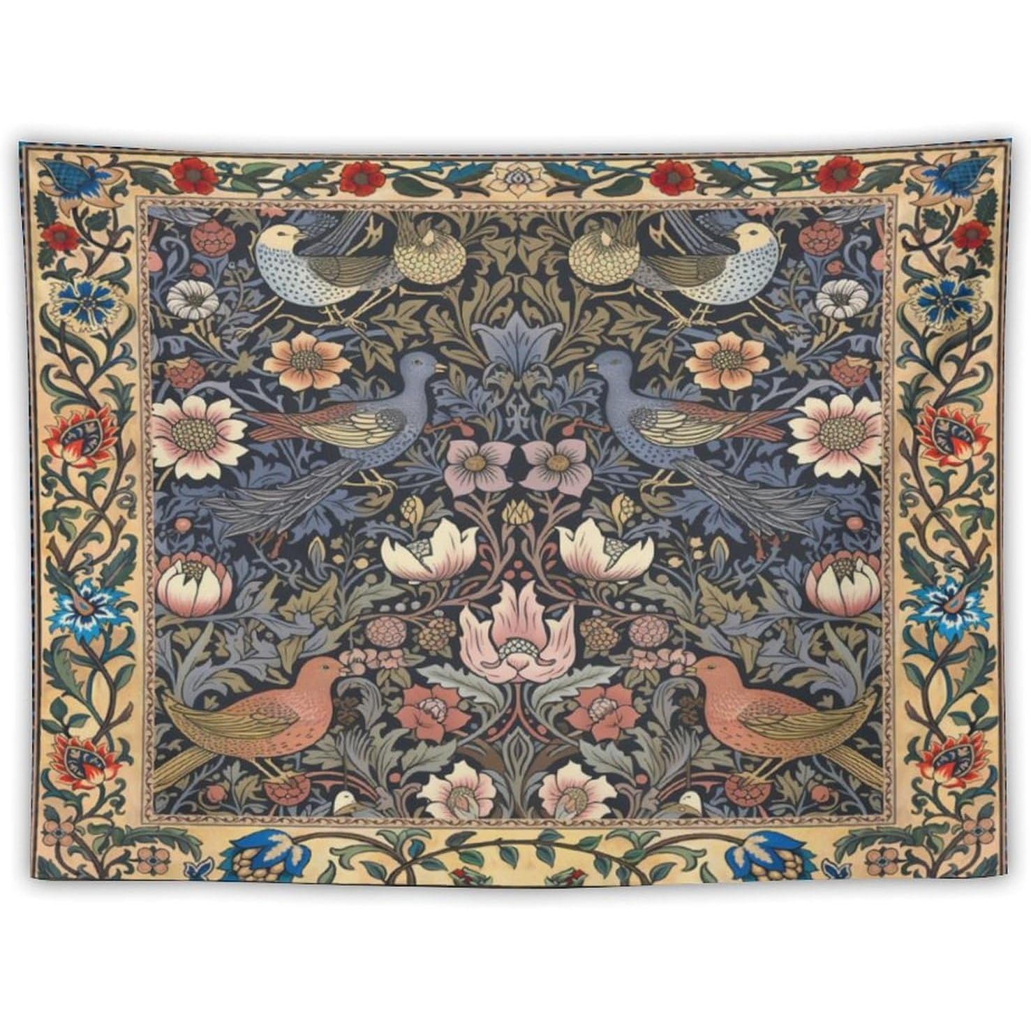 William Morris Beard Boho Retro Tapestry 75x100