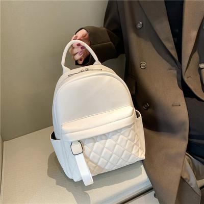 Neuer Rucksack mit großem Fassungsvermögen, Rhombus-Stickgarn, Damenmode-Tasche, multifunktionaler Rucksack