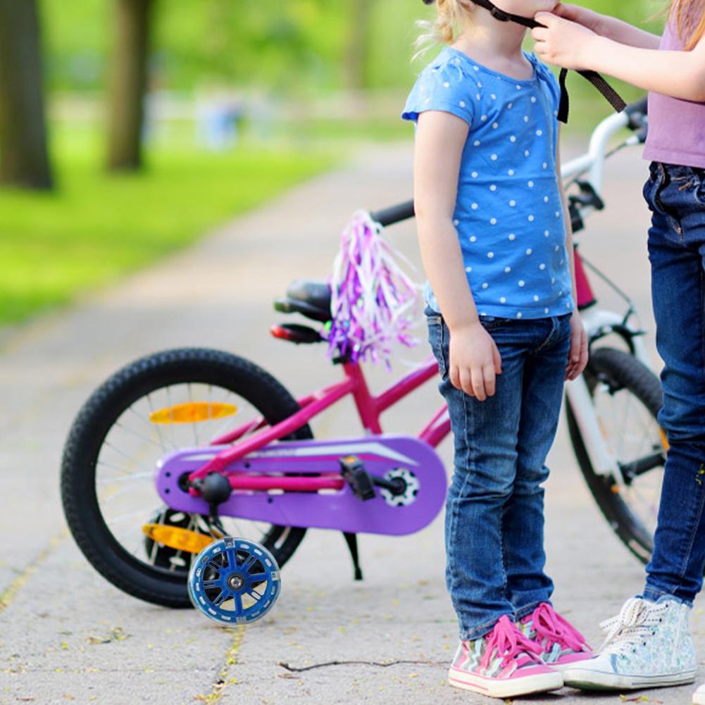 Çocuk Bisikleti Eğitim Tekerlekleri Flash Mute Tekerlek Bisiklet Sabitleyici Monteli Kit 12 14 16 18 20 İnç Erkek Kız Bisikletleri için Uyumlu