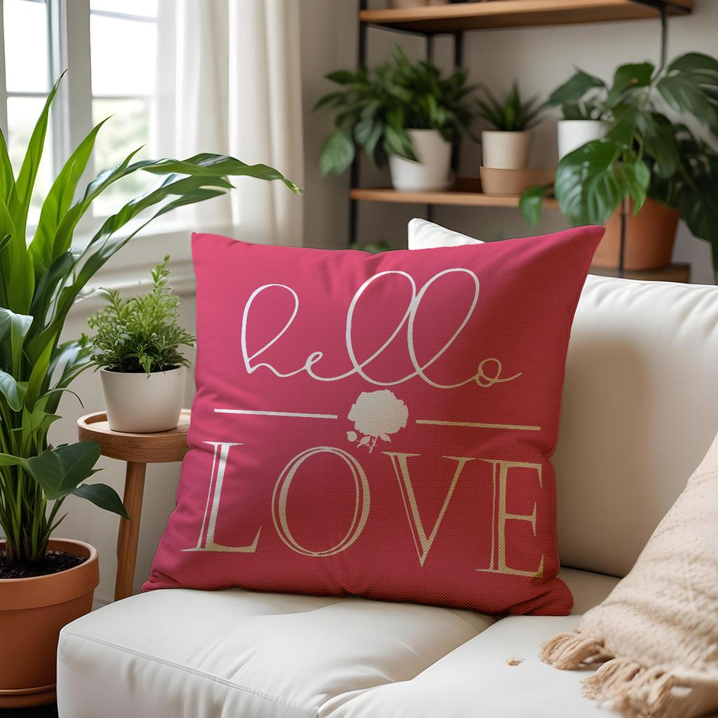 Spring Flowers Pillow Case Line Print Home Ambient Cushion Pillow Case