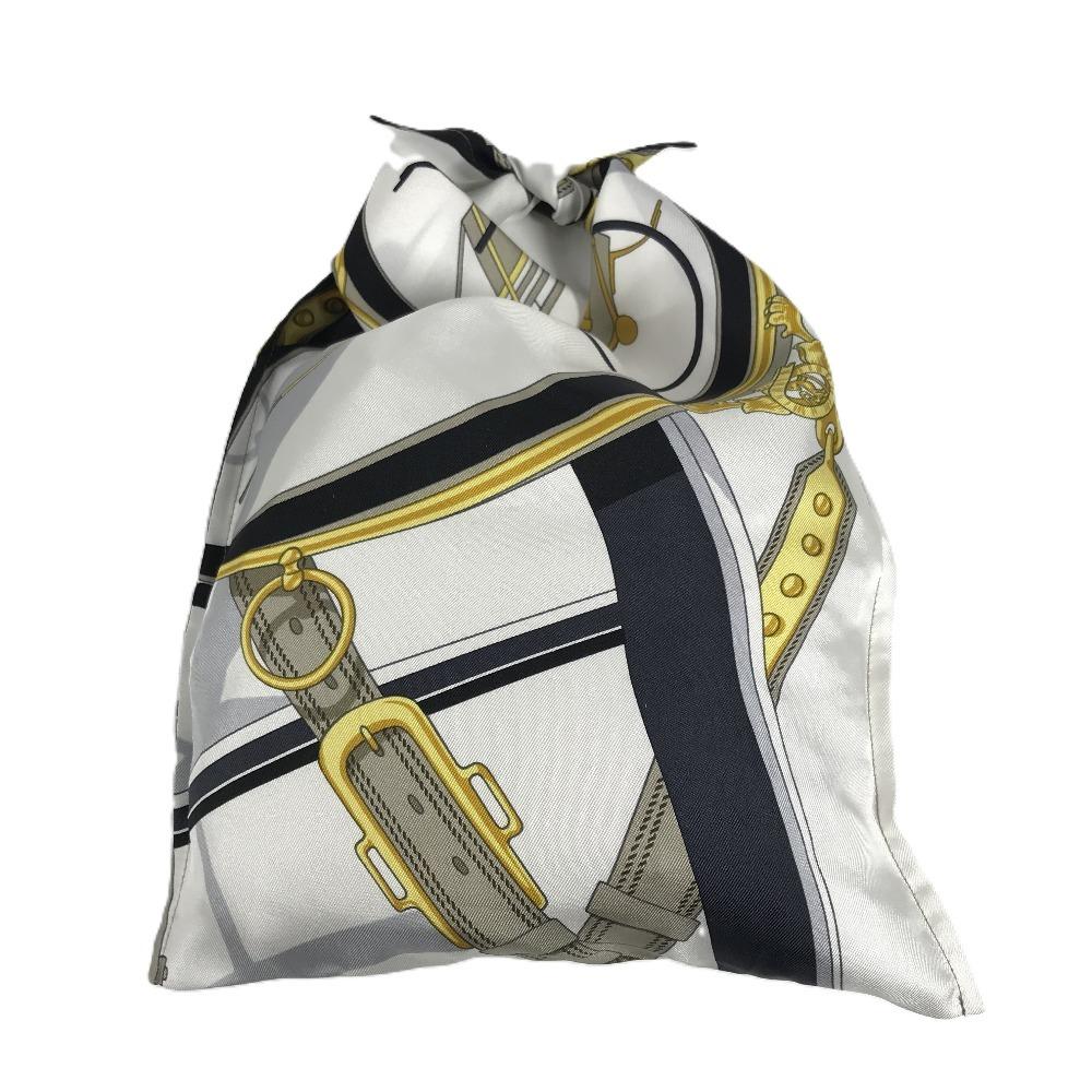 Hermes Petit H Tea Ash Furoshiki PM Pouch Bag Furoshiki Hand Bag