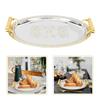 Coffee Serving Tray Stainless Steel Snacks Teacup Storage Fruits Afternoon Food Table Small Cake