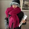 Damen Grobstrick Mohair Schal - Einfarbig, 2024 Herbst/Winter Stola & Halswärmer