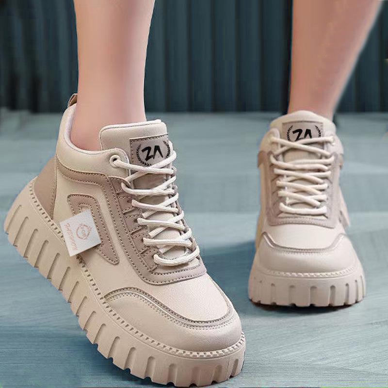 Pantofi casual de damă cu talpă medie, din bumbac gros, stil coreean – Călduroși și confortabili pentru iarnă