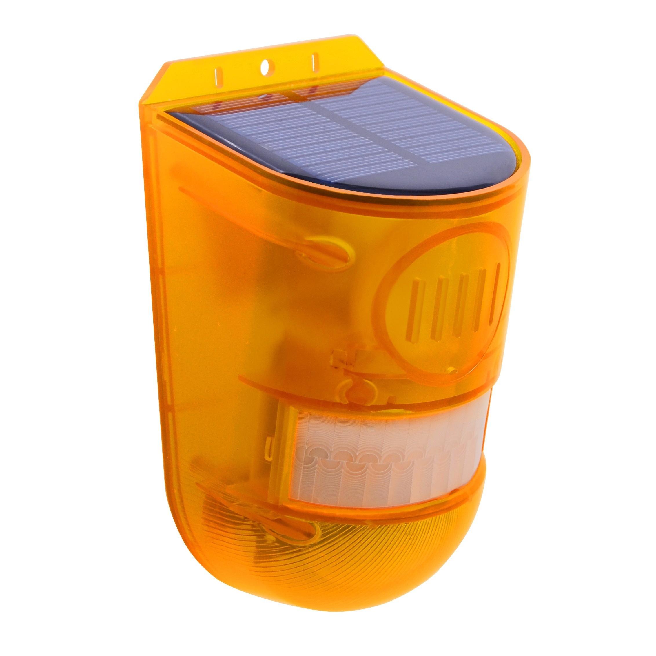 

1 шт. Солнечный звуковой свет с датчиком движения, сигнализация, громкость 129 дБ, светодиодный мигающий для дома, амбара, двора, безопасности фермы, современная система сигнализации жёлтый