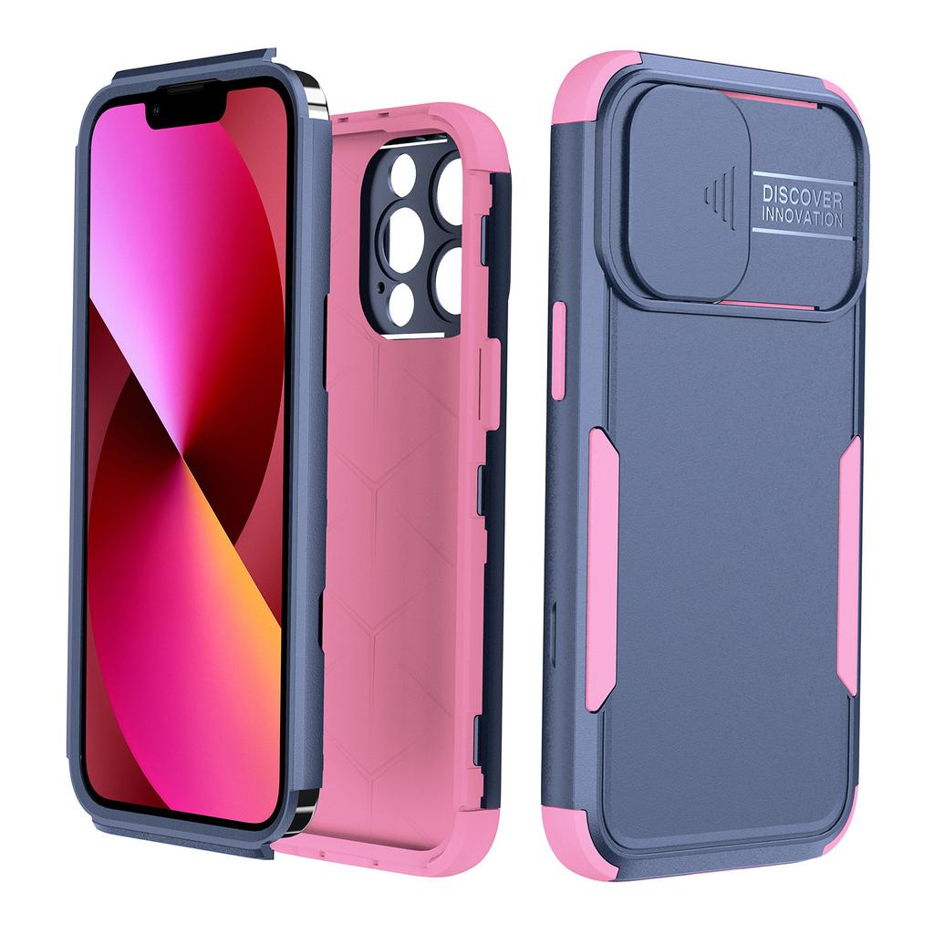 Für Apple Handyhülle, für iPhone 13 Pro Max Schutzhülle mit Drei Anti-Drop und Kreatischem Schiebefenster Airbag Rundumschutz Handyhülle