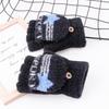 Children's Fingerless Winter Cartoon Kitten Gloves - Warm, Cute, Knitted Imitation Cashmere for Elementary Students