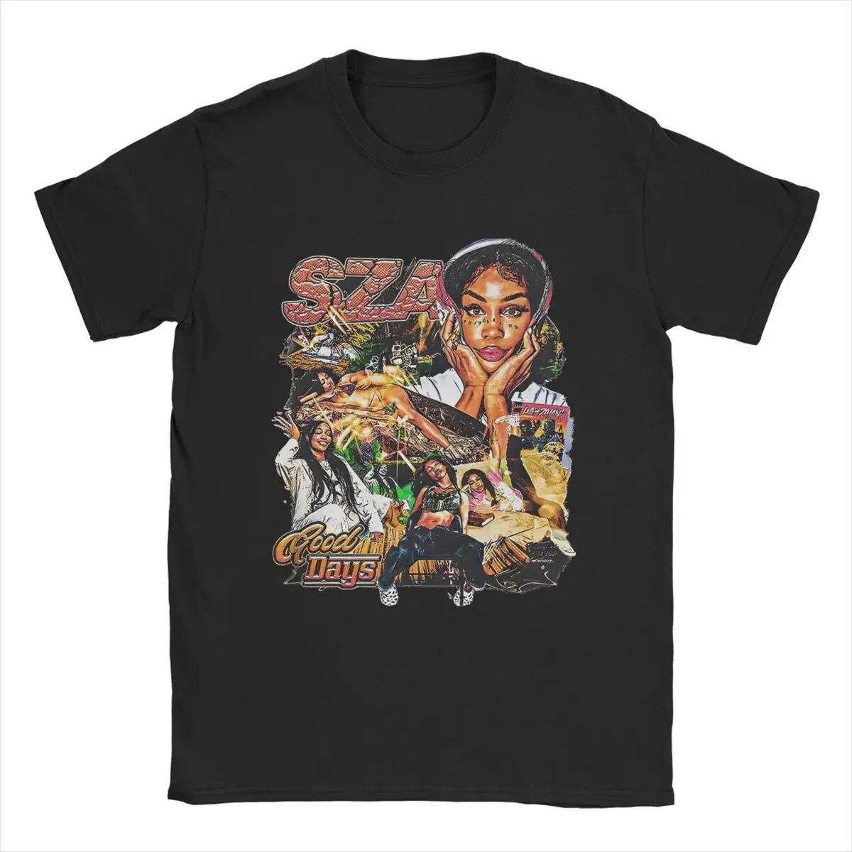 

SZA Good Days футболка унисекс, забавные футболки, футболка с короткими рукавами и круглым вырезом, топы из 100% хлопка с графическим принтом