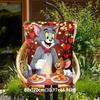 1pc Tom and Jerry pizzaOutdoor Flannel Blanket Soft Plush Decor for Picnics, camping,Bedroom, Playroom, or Lunch Breakn1129A