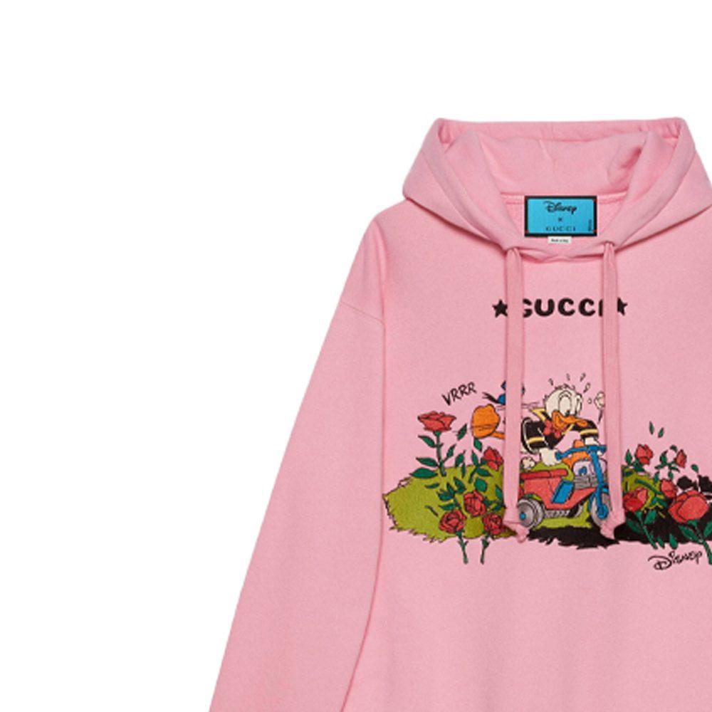 Gucci X Disney Sweatshirts Women's Pink Hooded Non Detachable Moderate 615061-XJDC7-5358