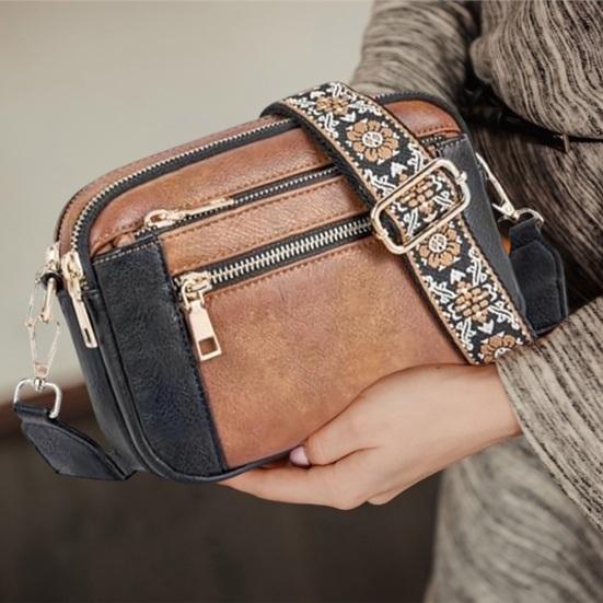 Women's Crossbody Bag Faux Leather Small Shoulder Bag with Adjustable Strap Crossbody Purse for Daily Travel Commute