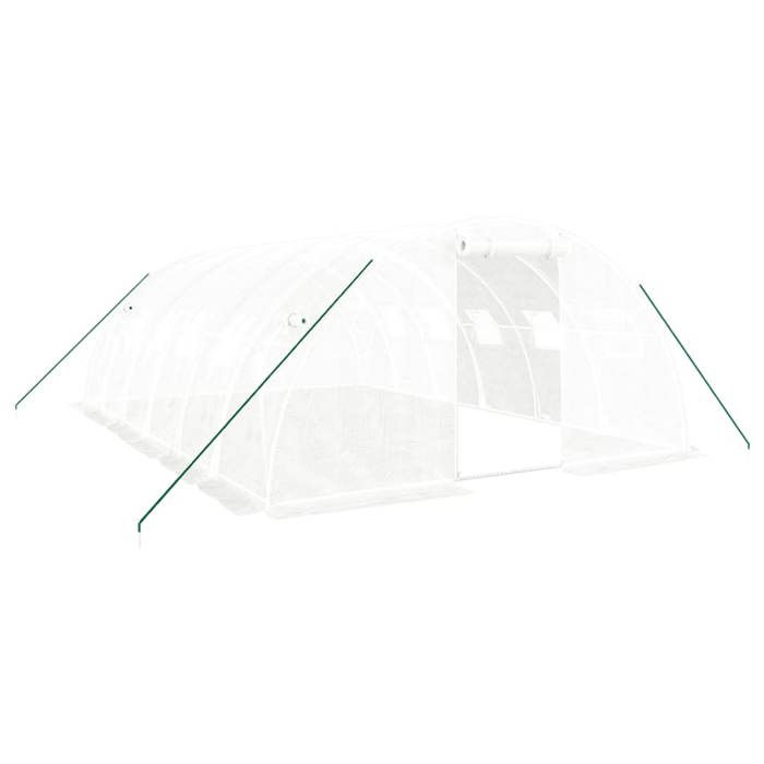 VidaXL Greenhouse with White Steel Frame 24 M² 6x4x2 M, Polytunnel, Cold Frame, Tomato Greenhouse, Garden Greenhouse, 3188073