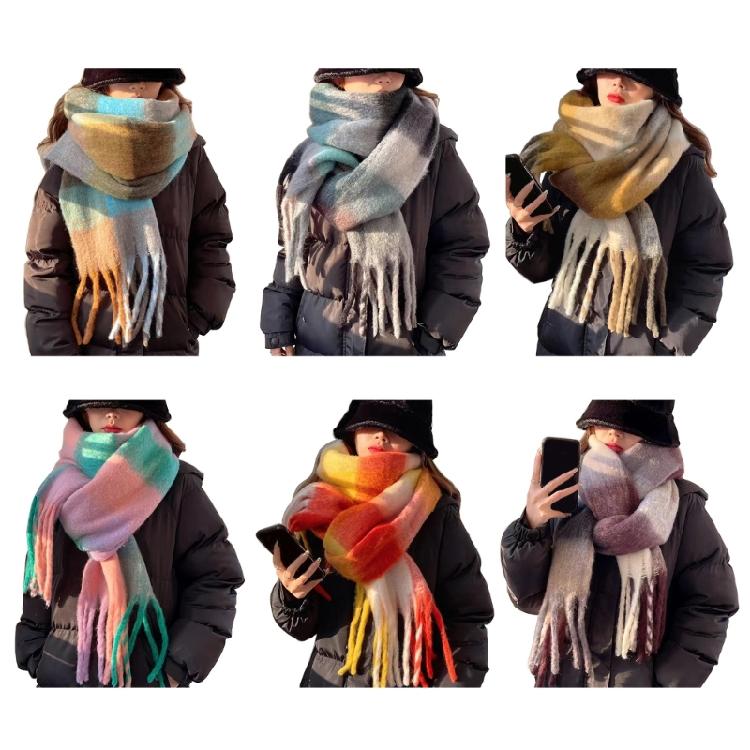 Christmas Plaids Blanket Winter Fall Warm Scarf Large Wrap Shawl Tassels
