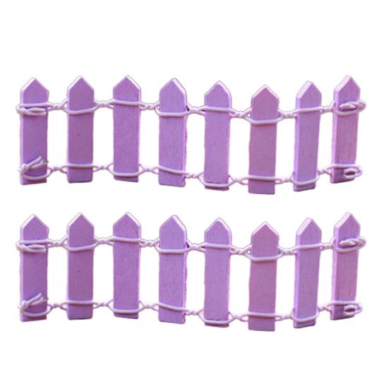 2 Pcs Mini Wood Fence Micro Landscape Ornaments 4x1.2 Inch Miniature Fairy Garden Picket Fence Figurine for Dollhouse Home Garden Plant Pot DIY Crafts