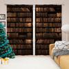 Retro Bookshelf Library Book Drapes designed for Bedroom Space Living Room Drapes Kitchen Children's Room Window Curtain Modern Home Decor
