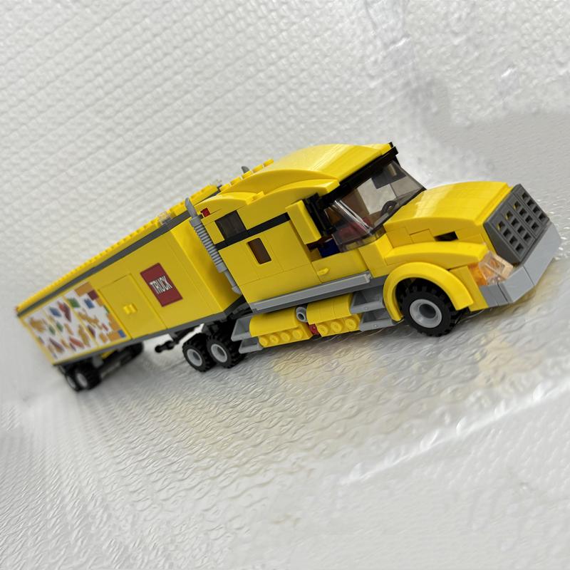 Technical Yellow Freight Transport Truck 60440 Building Block Minifigure Set Vehicle Model Children's Toy Kids Gift