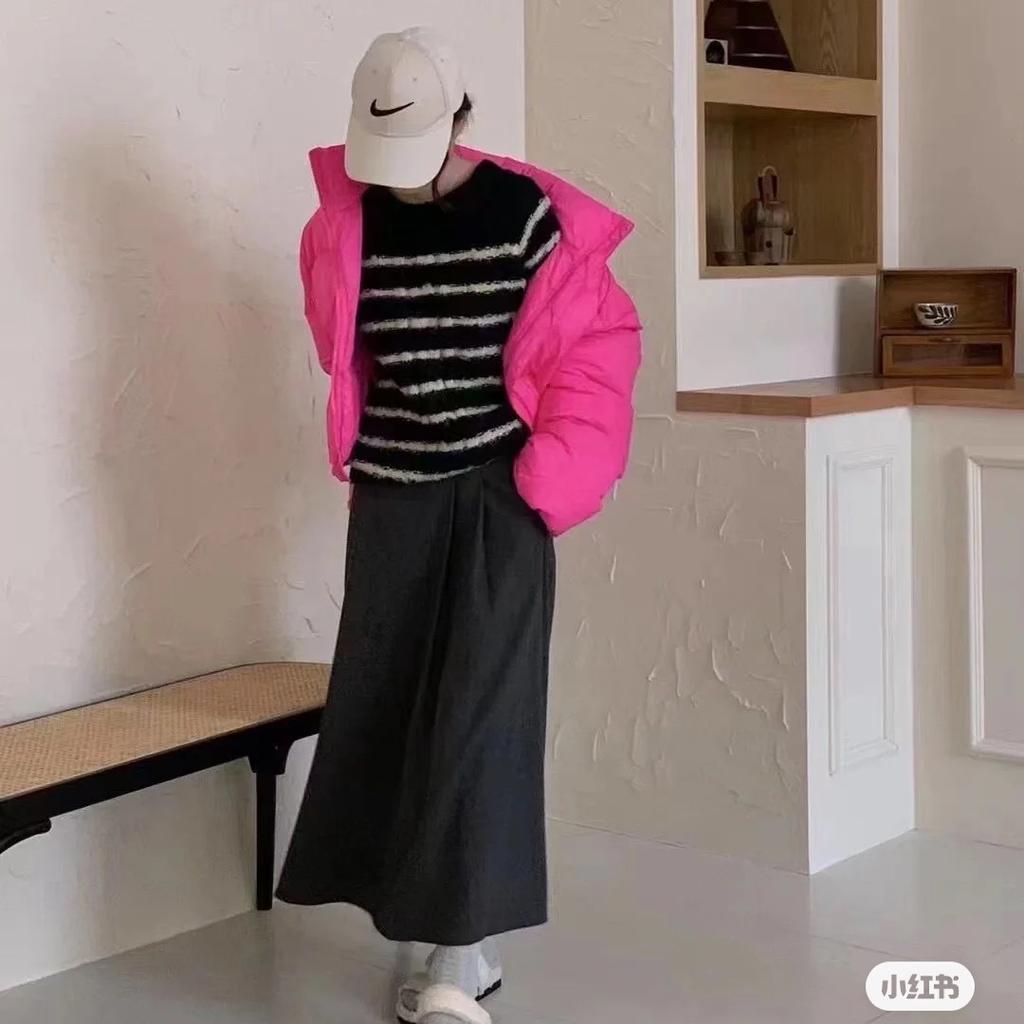 Down cotton-padded women's winter thickened small short cotton-padded women's loose cotton-padded jacket hooded bread jacket