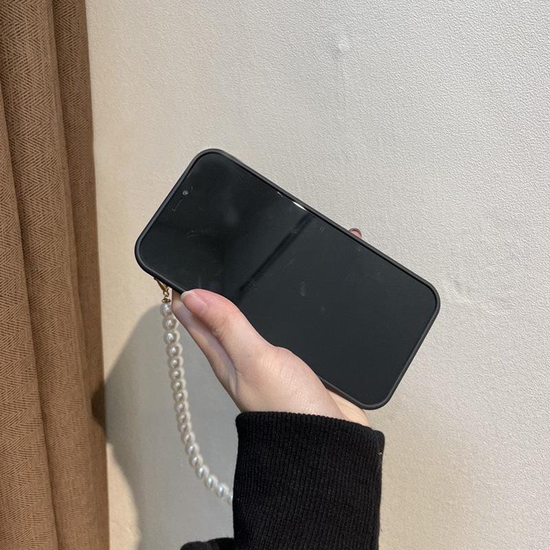 Apple 16 Mobile Phone Case For Iphone 14 Pearl Handheld 17Air Silicone Straight Edge 15Promax Women