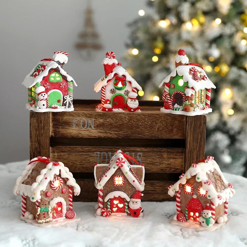Christmas Small House Pendant Creative Xmas Tree Decorantions Hanging Ornament New Year Gift Home Decor