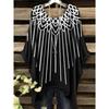 Women Vintage Plaid Stripe Printed Asymmetrical Hem O Neck Short Sleeve T Shirt Casual Fashion Street Top