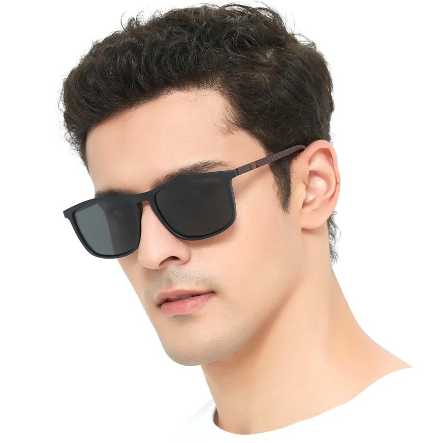 Fashion Vintage Square Sunglasses For Men Women Colorful Stripes UV400 Eyewear Driving Fishing Brand Designer