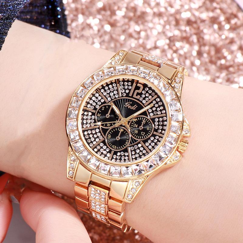 Orologio da Donna con Cinturino in Acciaio e Diamanti, Orologio da Donna con Diamanti, Orologio alla Moda, Orologio al Quarzo Impermeabile