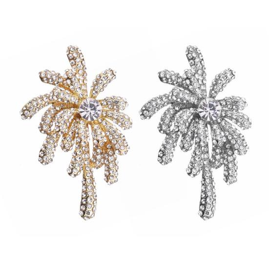 Women Brooch High-Gloss Rhinestone Inlay Sparkling Irregular Shape Lapel Pin Non-Slip Buckle Scarf Badge Clothing Sweaters Collars Bags Accessories