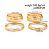 Ingemark Punk Glossy Metal Round Chunky Bangles for Women New Trend Hip Hop Gold Color Geometric Bracelet Set Grunge Jewelry Men