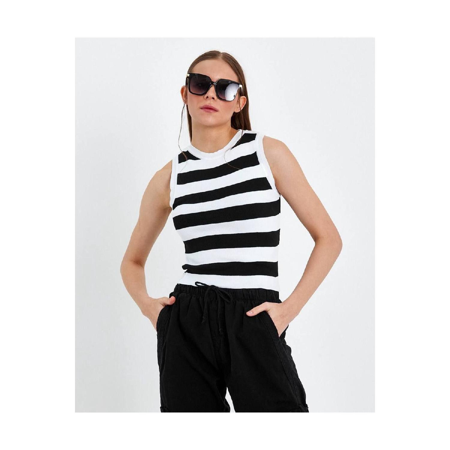 

Полосатый эластичный трикотаж без рукавов Standart