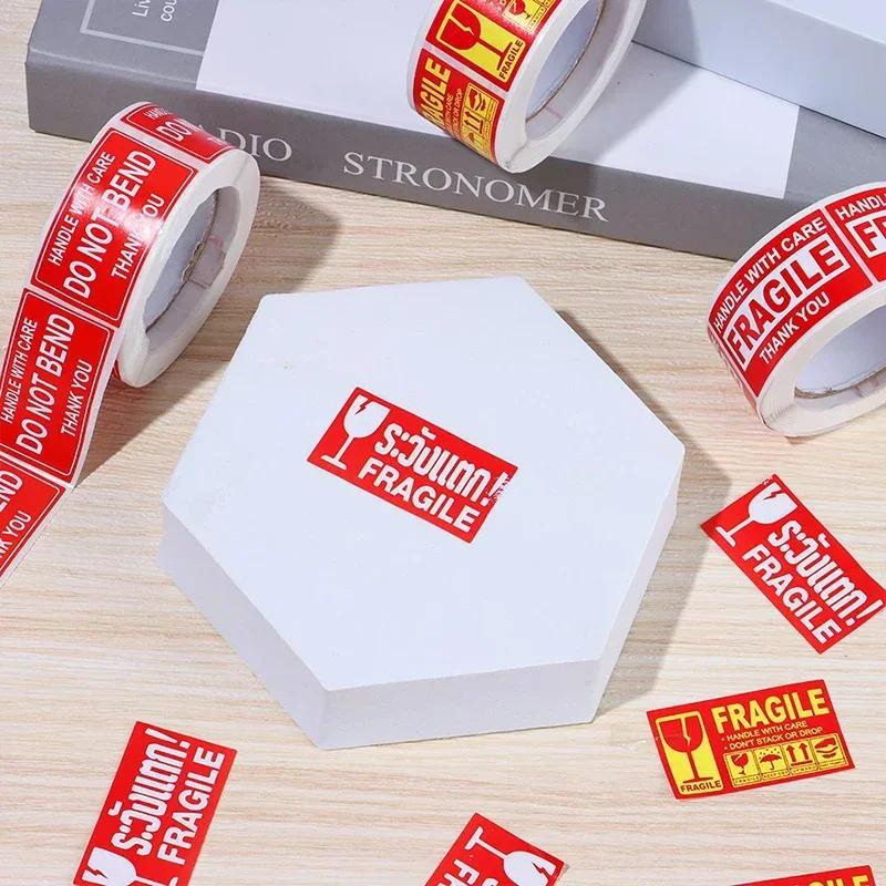 250PCS/Roll Fragile Warning Sticker Shipping Labels Stickers For Delivery Glass Product Warning Labels Adhesive Mini Papers