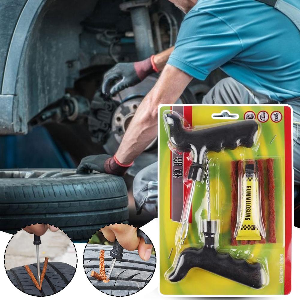 Car Tire Repair Tool Motorcycle Tubeless Wheel Tire Repair Kit Glue Tools Strips Glue Repair Emergency Supplies Repair Quic G7K4