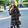 Autumn and winter new trendy, European station stream young and warm oversized silhouette fringed down jacket women's medium and long large size